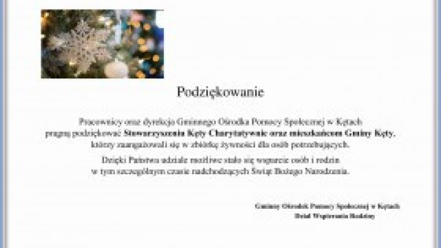 PODZIĘKOWANIE